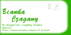 bianka czagany business card