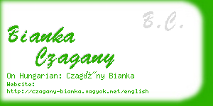 bianka czagany business card